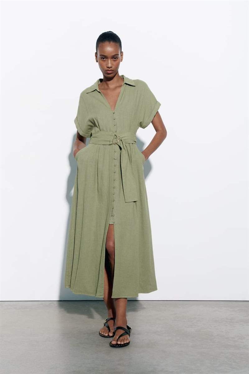 white cotton midi shirt dress Patou
