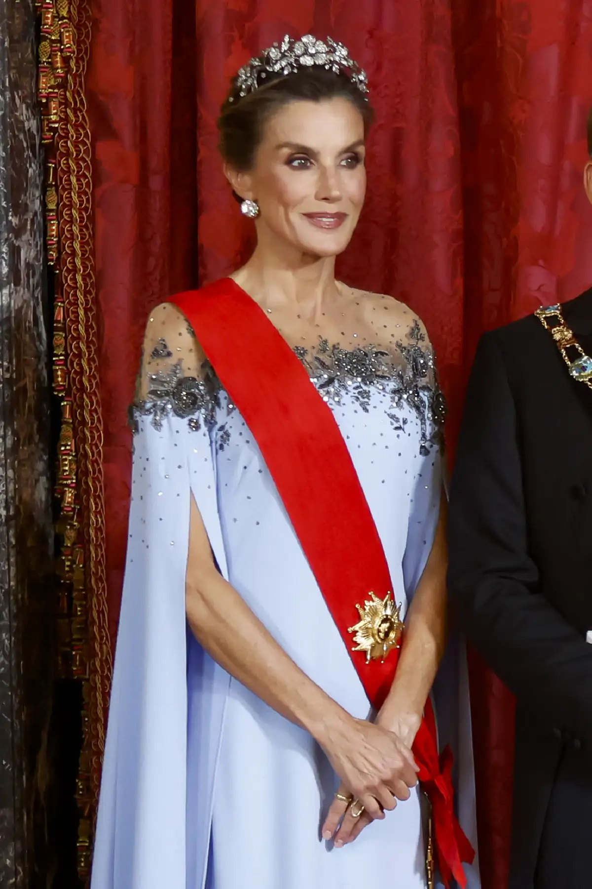 Letizia Macron tiara floral